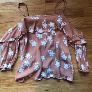 Forever 21 cut out shoulder top